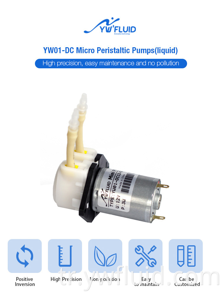 Akvaryum veya laboratuvar analitik sıvı için mini 12v dc diy peristaltik pompa